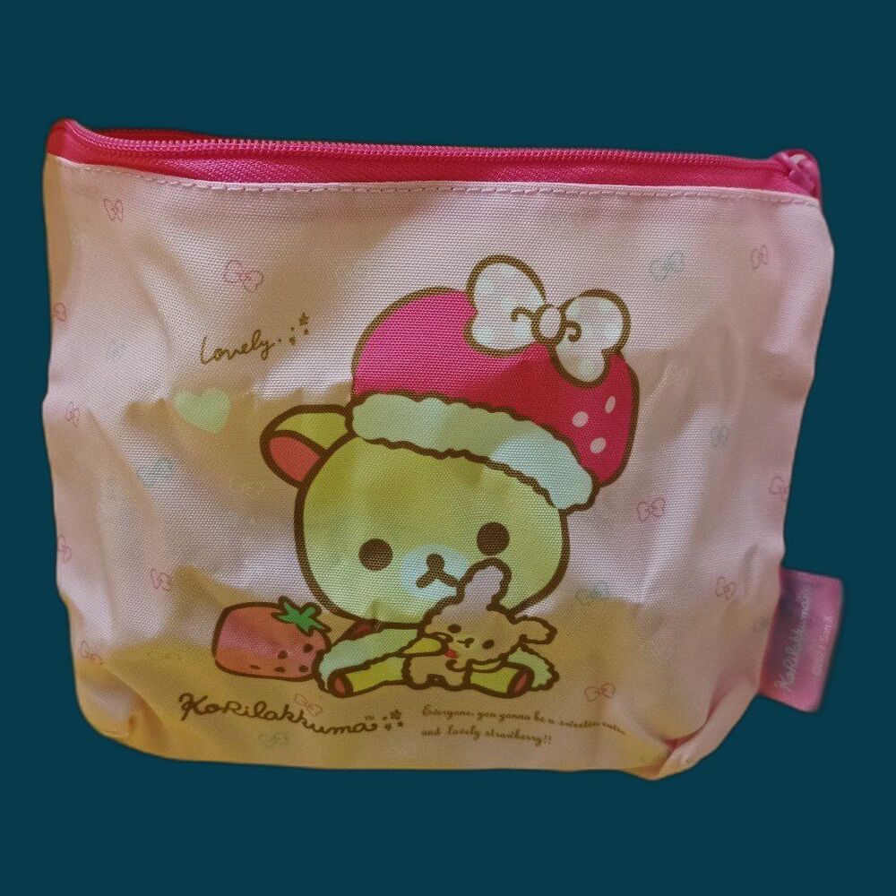 korilakkuma flat pouch with zipper